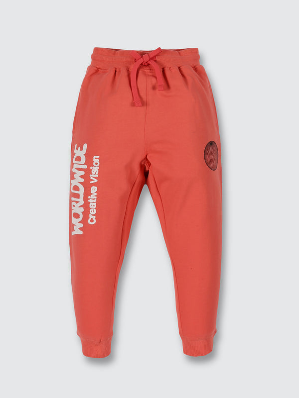 Boys French Terry Joggers - Coral Rose