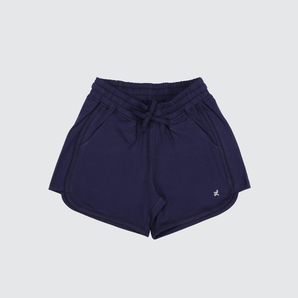 Girls Stretch Solid Shorts - Oxford Blue