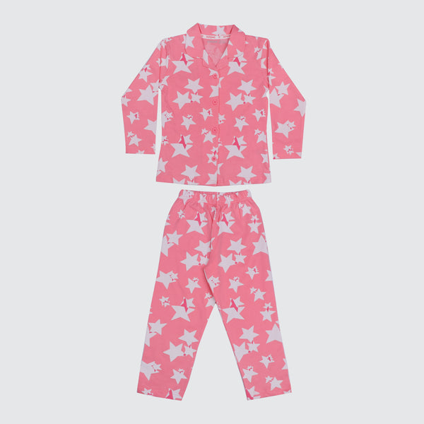 Girls Pyjama Set - Neon Pink