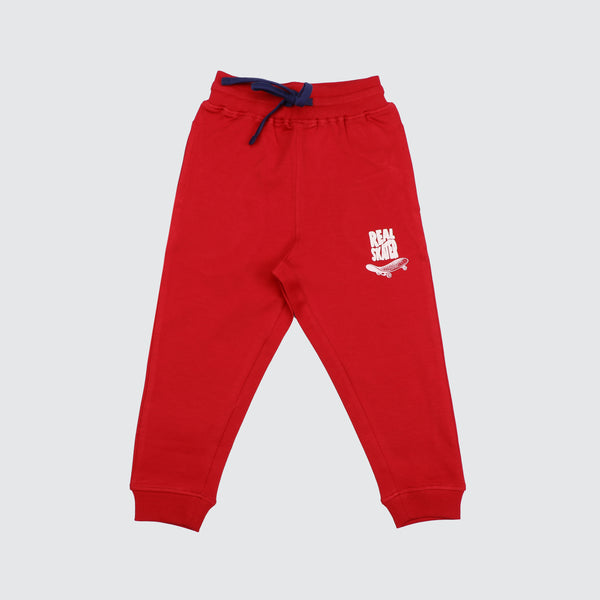 Boys Printed Joggers - Bold Red