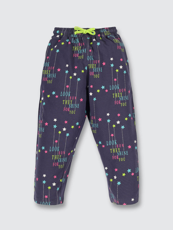 Girls Printed  Trousers - Independence Blue