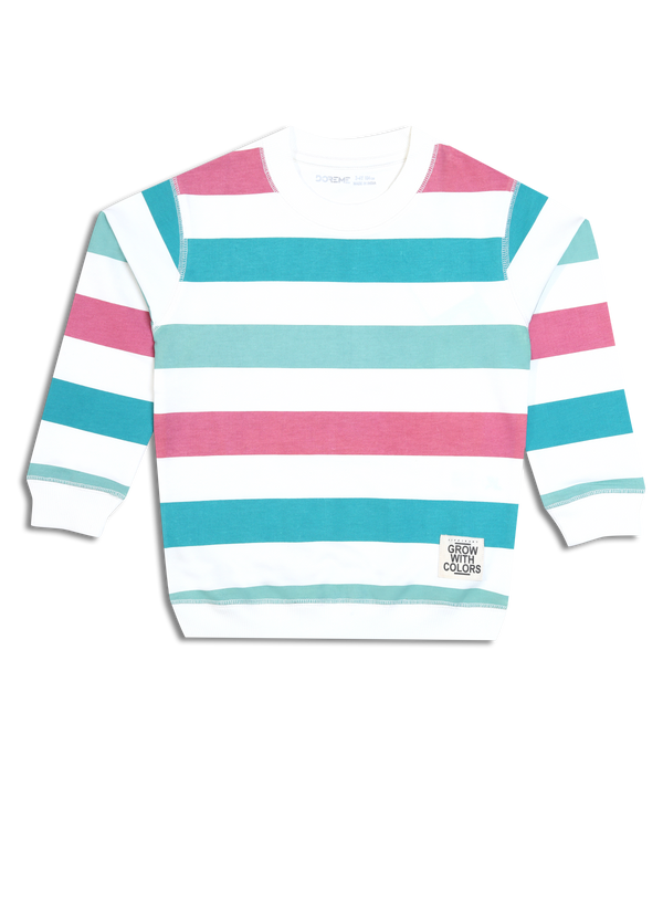 Baby Boys Terry Stripe Sweatshirt - Arctic Blue