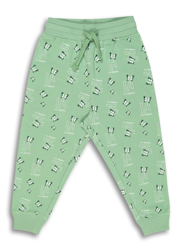 Baby Girl's Printed Joggers - Laurel Green