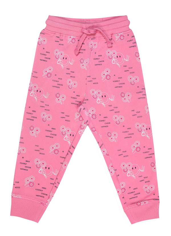 Baby Girl's Printed Joggers - Chalk Pink