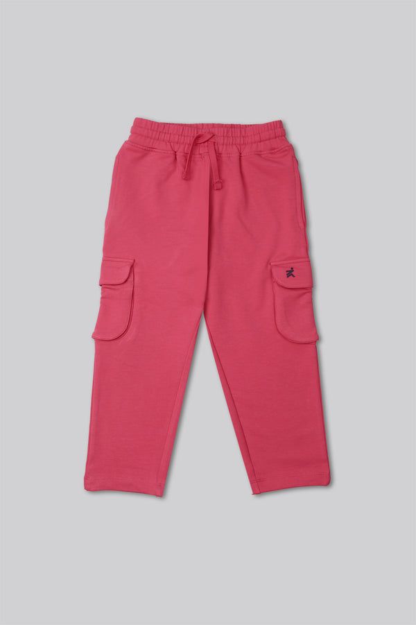 Girls Terry Cargo Pants - Chalk pink