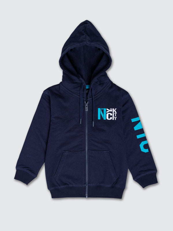 Boys Zipper Hoodie - Space Navy