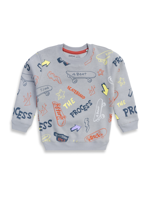 Boys Printed Sweatshirt - Concrete