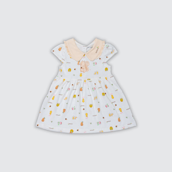 Girl's Squirrel Dress - Bunny Beige