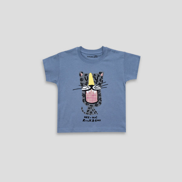 Baby Printed T-shirt - Rock Blue