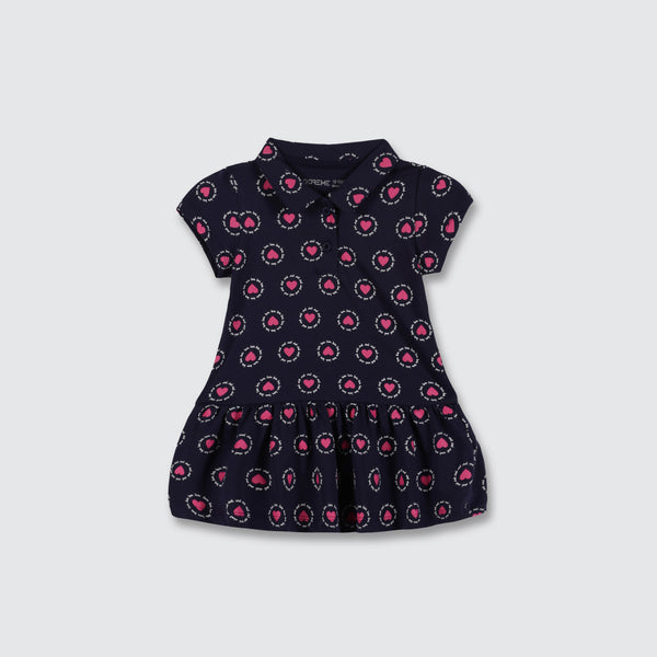 Baby Girl's Polo Dress - Oxford Blue