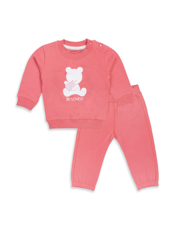 Newborn Padded Suit  - Bunny Coral