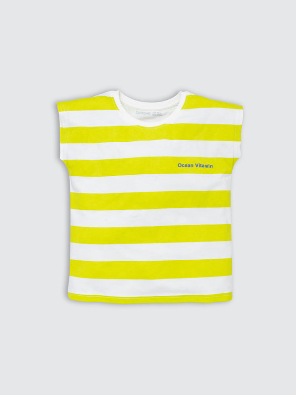 Girls Stripe T-Shirt - Yellow