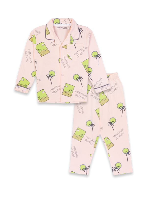 Boy's Pyjama Set - Feather Peach