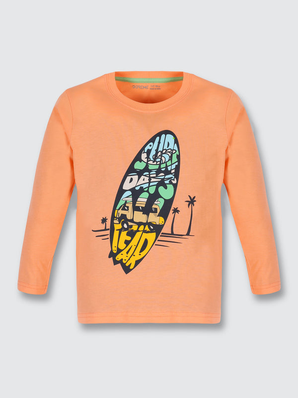 Baby Boys Long Sleeve T-Shirt - Coral Sand