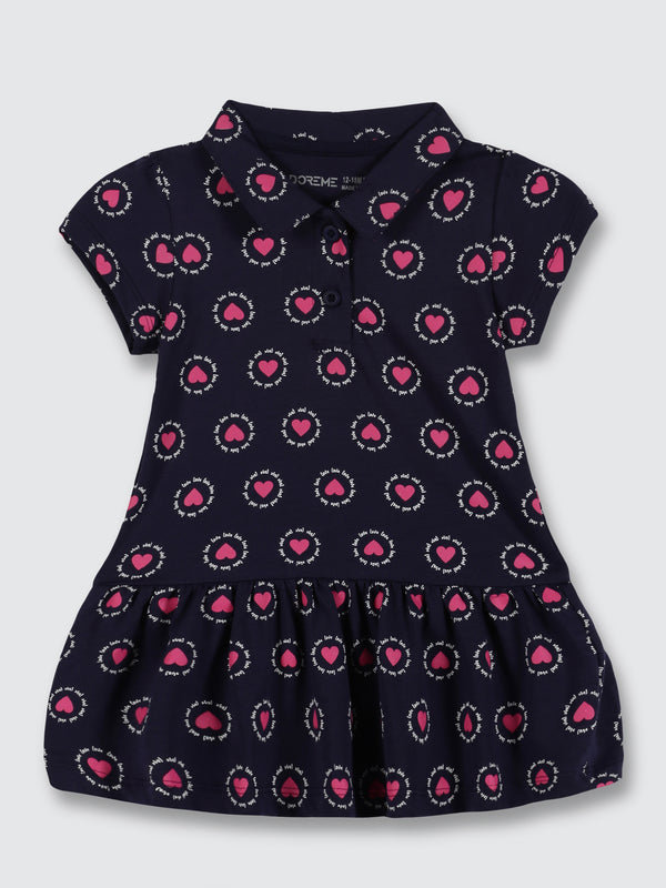 Baby Girl's Polo Dress - Oxford Blue