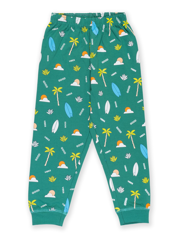 Boy's Essential All Over Print Joggers - Castle Green