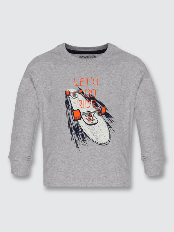 Baby Boys Long Sleeve T-Shirt - Heather Grey