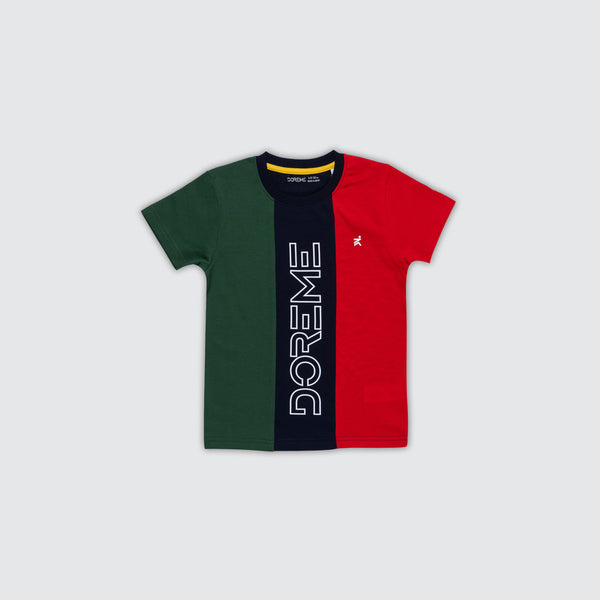 Boys Color Block T-Shirt - Basket Ball Red