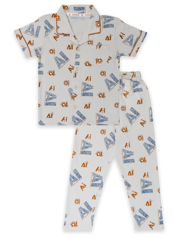 Boy's Pyjama Set - Frog Grey