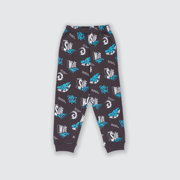 Boy's Essential All Over Print Joggers - Coin Grey