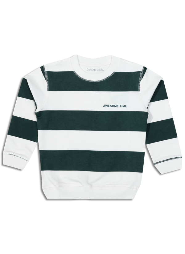 Baby Boys Terry Stripe Sweatshirt - Awesome Green