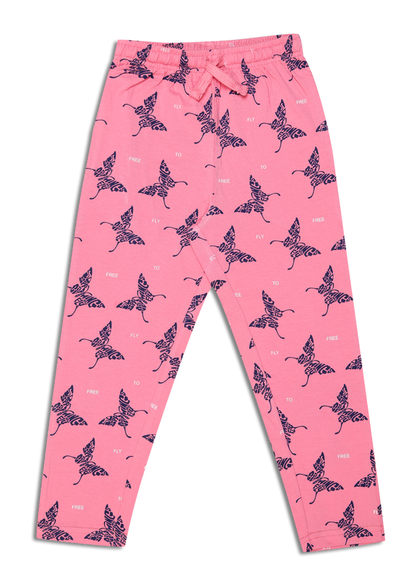 Baby Girl's Printed Track Pant - Panther Pink