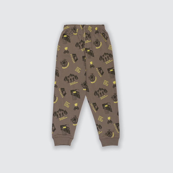 Boy's Essential All Over Print Joggers - Taupe