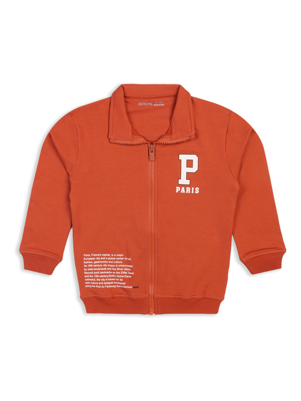 Boys Zipper Sweatshirt - Crew Rust