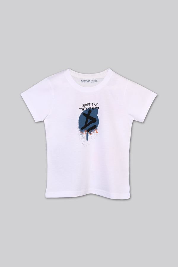 Boy's Printed T-Shirt - Don't Try This At Home Print