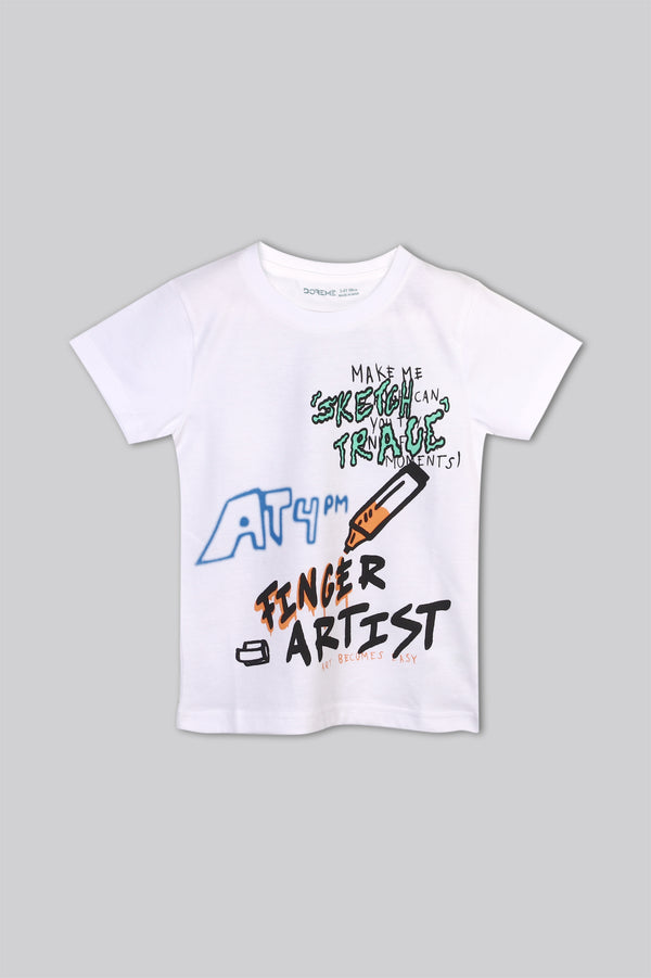 Boy's Printed T-Shirt - Finger Artist Print