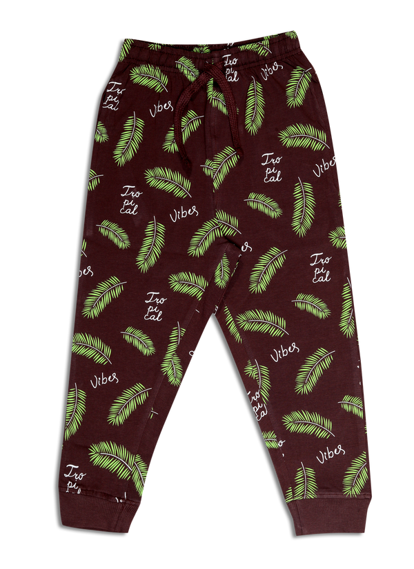 Girl's Printed Joggers - Skate Wine