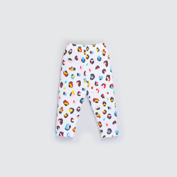 Baby Girl's All Over Print Capri - White