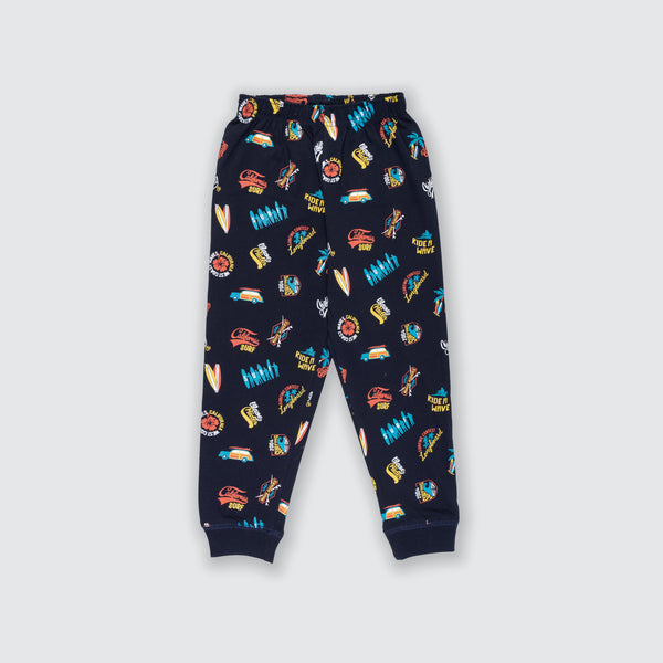 Boy's Essential All Over Print Joggers - Space Navy