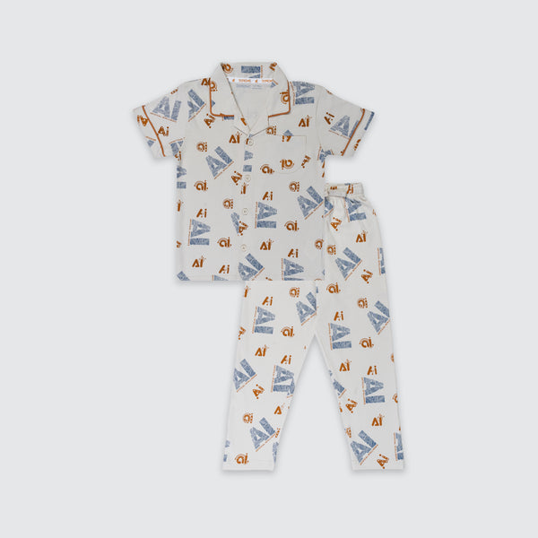 Boy's Pyjama Set - Frog Grey