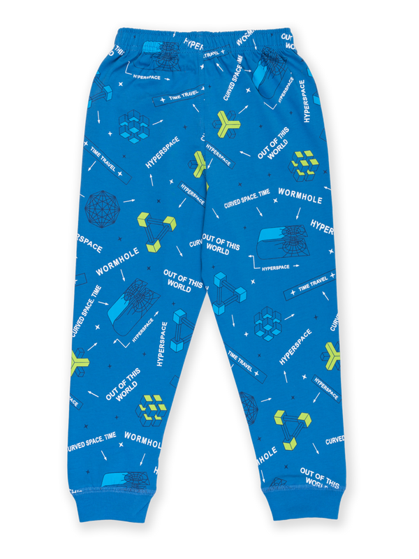 Boy's Essential All Over Print Joggers - Marine Blue