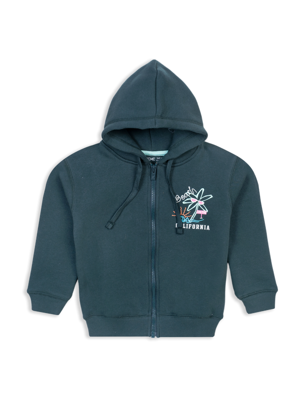 Baby Girl's Fleece Hoodie - Deep Green