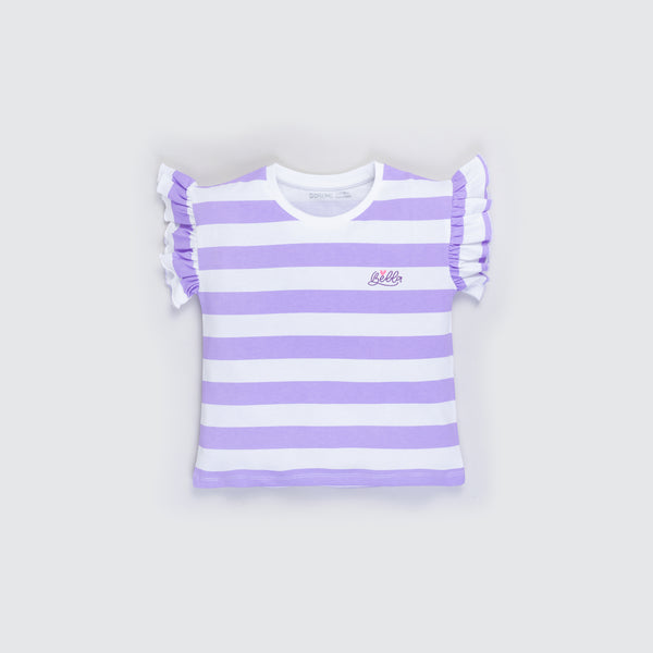Baby Girl's Ruffle Stripe T Shirt - Bella Print