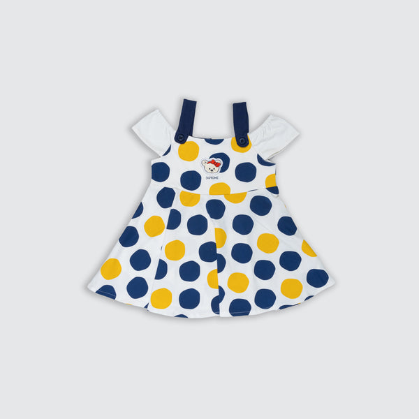 Girl's Bear Patch Dress - Blue Berry