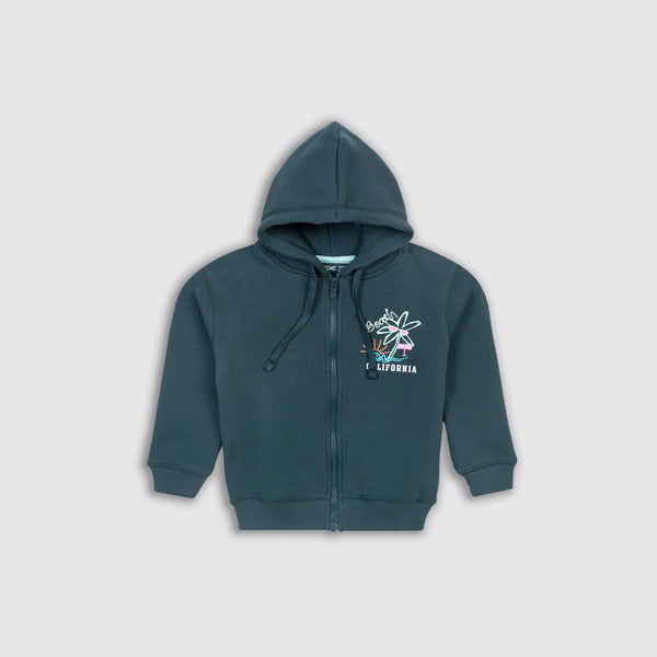 Girl's Fleece Hoodie - Deep Green