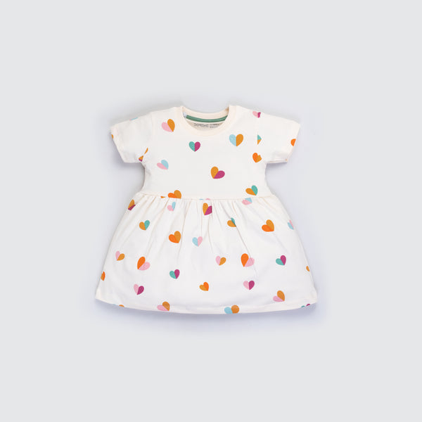Girl's Stretch All Over Print Dress - Love Print
