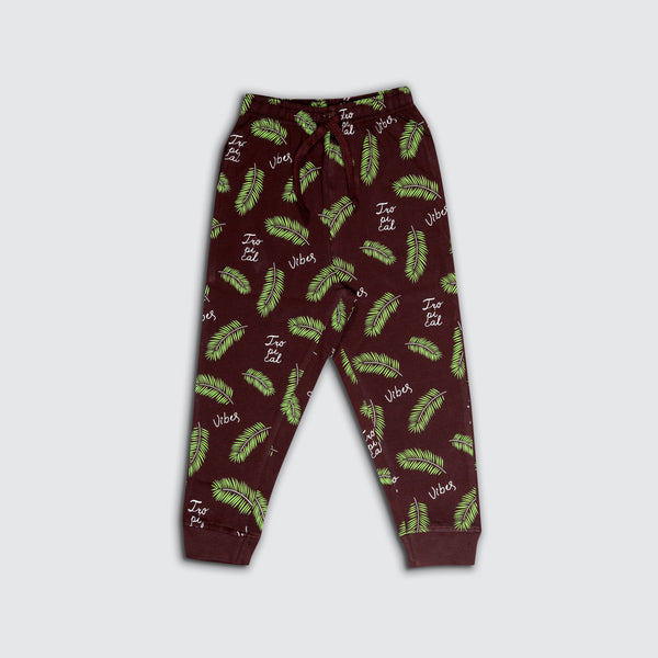 Girl's Printed Joggers - Skate Wine