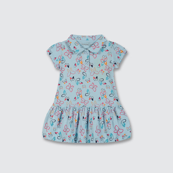 Baby Girl's Polo Dress - Ivory Blue