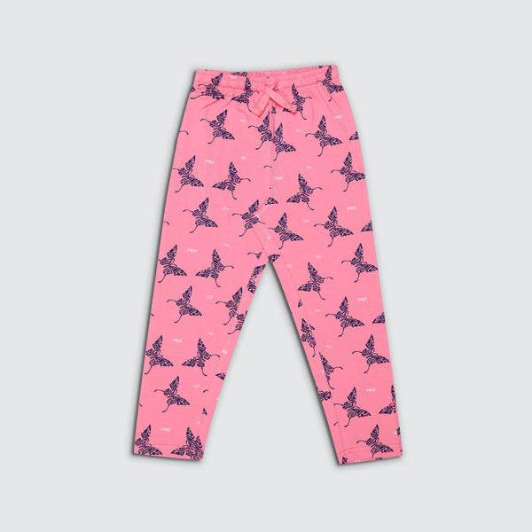 Girl's Printed Track Pant - Panther Pink