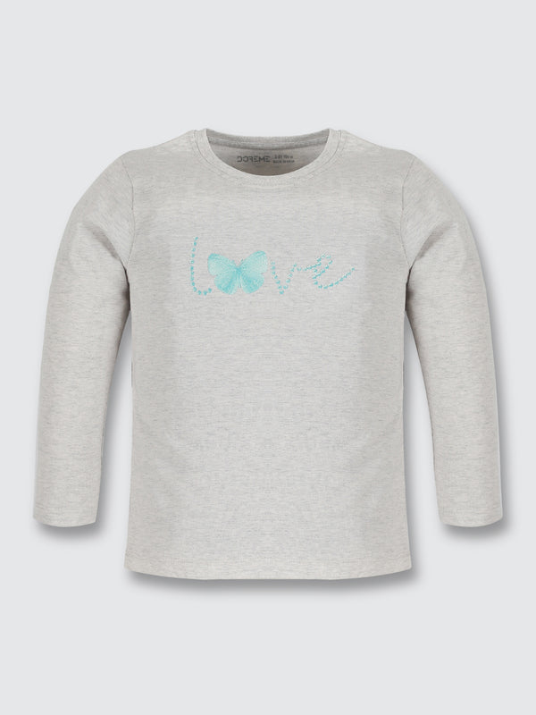Girls T-Shirt - Light Heather Grey
