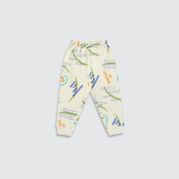 Boy's Fr. Terry All Over Print Joggers - Frog Green