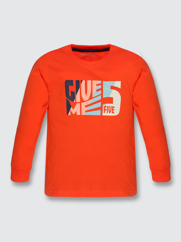 Baby Boys Long Sleeve T-Shirt - Orange Soda