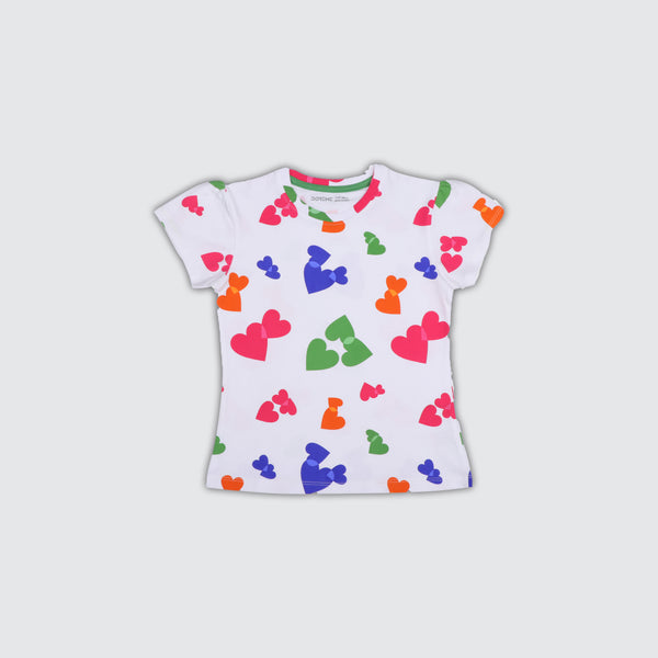 Girls T-Shirt - Heart Print