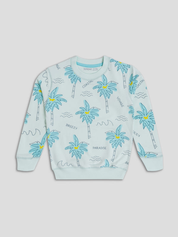 Girl's Apex All Over Print Sweatshirt - Tulip Green
