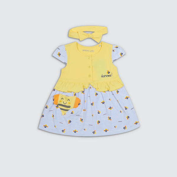 Girl's Bumblebee Stretch Dress - Bumble Yellow