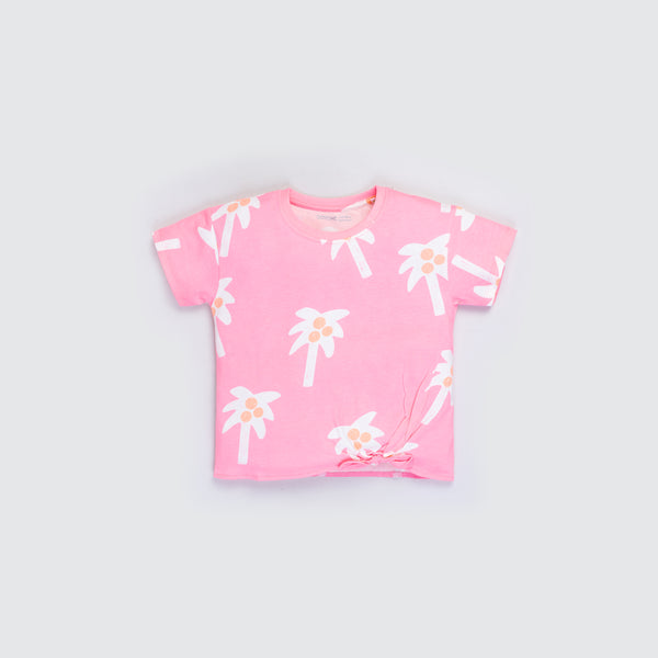 Girl's Knot T-Shirt - Coconut Printed
